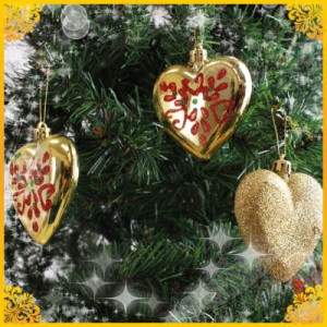 クリスマス　ツリー　オーナメント ハートMIX ゴールド 5個セット 【 クリスマス オーナメント 装飾 雑貨 ツリー飾り クリスマスパーティ