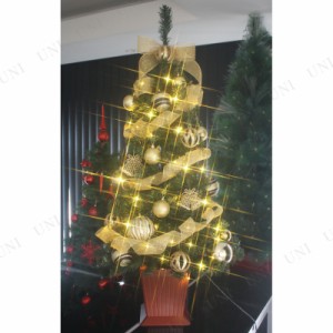 [残り1本] クリスマスツリー セットツリー マドンナ 四角ポット付 120cm LEDライト付き 【 飾り 装飾 】