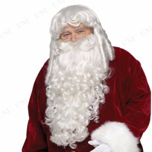 サンタクロースのウィッグ＆ひげ(ロング) 【 ヒゲ 小物 変装グッズ 仮装 白ひげ 髭 クリスマス サンタコスプレ 】