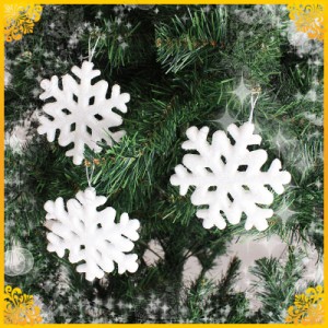 クリスマス　ツリー　オーナメント シュガースノーフレーク 4個セット 【 クリスマス オーナメント 装飾 クリスマスツリー スノーフレー 