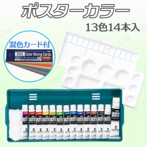 【取寄品】 ターナー ポスターカラー 13色14本入 混色カード付 【 絵の具 小学生 絵具 学校教材 勉強 】