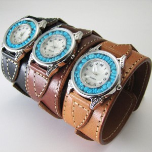 腕時計 革 レザーウォッチ クォーツ リアルストーン ブレスレット 日本製 tki5