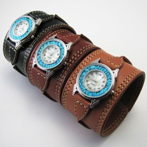 腕時計 革 レザーウォッチ クォーツ リアルストーン ブレスレット 日本製 tki7