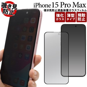 iPhone15 ProMax ガラスフィルム 覗き見防止タイプ アイフォン15プロマックス 液晶保護 カバー 強化ガラス 薄型 飛散防止 薄型 クリーナ