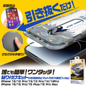 貼り付け楽々！ iPhone12〜15 液晶保護 ガラスフィルム 反射防止 マット アンチグレア クリア 映り込みを軽減  キット 画面保護 液晶 硝