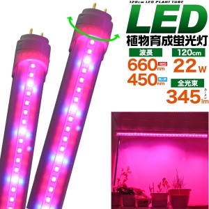 G13 120ｃｍ 植物育成用 LED蛍光灯 消費電力22W 10段階回転式口金採用 345lm 植物 野菜 育成用 LED蛍光灯 室内菜園 室内 ガーデニング 