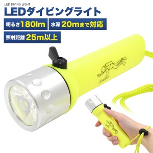 ダイビングライト 防水 ハンディ LEDライト 懐中電灯 水中懐中電灯 ダイビング懐中電灯 ダイバーライト 水中ライト 潜水 スキューバ 照明