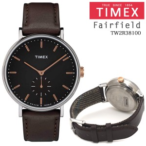 腕時計 TIMEX タイメックス 訳あり アウトレット Fairfield フェアフィールド サブセコンド ブラウン TW2R38100 41mm 男女兼用 時計 B品 