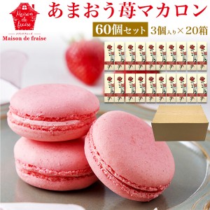 【20箱セット/カートン販売】あまおう苺マカロン 60個（3個入り×20箱）メゾンドフレーズ 焼き菓子 洋菓子 スイーツ かわいい 贈答用 人