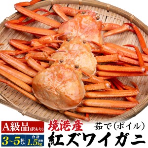 【茹で】A級品 紅ズワイガニ 3杯〜5杯 (合計1.5kg前後) 姿 かに ボイル カニ 蟹味噌 紅ずわい蟹 日本海 山陰 産直 国産 鳥取県 境港 べに