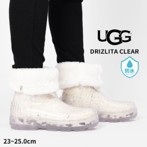 アグ レインブーツ レディース DRIZLITA CLEAR ホワイト 白 UGG 1125732 ブランド ウォータープルーフ ミドルブーツ ソックライナー カジ