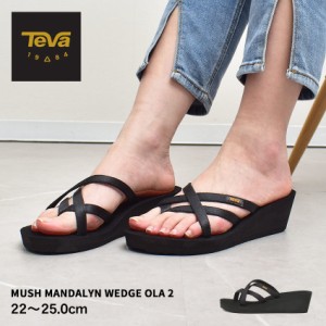 テバ サンダル レディース MUSH MANDALYN WEDGE OLA 2 ブラック 黒 TEVA 1000099 テヴァ スポーツ ビーチ 靴 疲れにくい 軽量 ロゴ ブラ