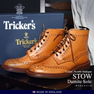 トリッカーズ ショートブーツ メンズ ダイナイトソール レザーシューズ メダリオン ウィングチップ ストウ 靴 TRICKER’S STOW 5634 24