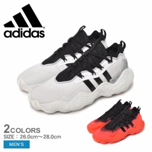 アディダス バスケットシューズ メンズ トレイ ヤング 3 ホワイト 白 グレー ADIDAS LYZ69 靴 シューズ ローカット バスケットボール NBA