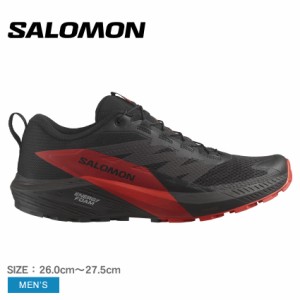 サロモン スニーカー メンズ SENSE RIDE 5 ブラック 黒 レッド 赤 SALOMON L47214300 靴 シューズ ローカット ランニング ランニングシュ