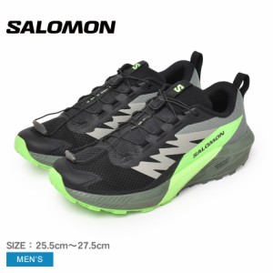 サロモン トレイルランニングシューズ メンズ SENSE RIDE 5 グリーン 緑 ブラック 黒 SALOMON L47311100 靴 シューズ 耐久性 安定性 クッ