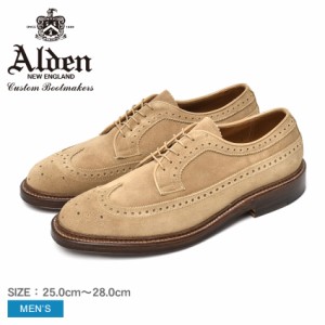 オールデン シューズ メンズ DERBY CAMOSCIO MIELE ベージュ ALDEN 97782 ウィングチップ トラディショナル ビジネス フォーマル カジュ