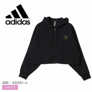 アディダス パーカー レディース ステラ マッカートニー クロップド フーディー ブラック 黒 ADIDAS HG1946 コラボ トップス プルオーバ