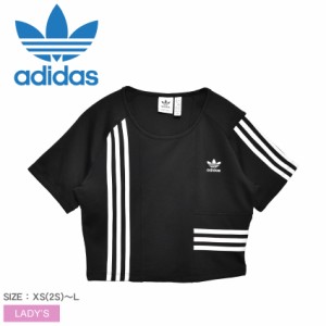 アディダス オリジナルス 半袖Tシャツ レディース 半袖Tシャツ ブラック 黒 ホワイト 白 ADIDAS ORIGINALS IC2379 ウエア Tシャツ トップ