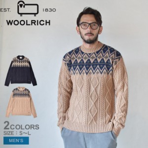 ウールリッチ セーター メンズ フェアアイル ウール プルオーバー ネイビー 紺 ブラウン WOOLRICH WOKN0251 ニット トップス 長袖 クルー