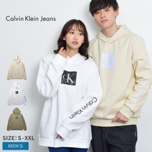 カルバンクラインジーンズ パーカー メンズ LS TRAVELING モノグラムロゴ P/O パーカー ホワイト 白 カーキ クリーム ナチュラル CALVIN 