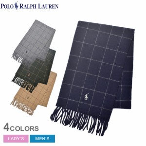 【ゆうパケット可】ポロ ラルフローレン マフラー レディース メンズ REVERS WINDOW SCARF グレー POLO RALPH LAUREN PC0743 チェック ス