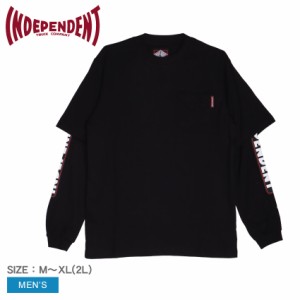 インディペンデント 長袖Tシャツ メンズ BAR LOGO 2FER L/S TEE ブラック 黒 INDEPENDENT 44643266 ウエア トップス クルーネック ブラン