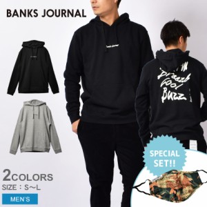 バンクス ジャーナル パーカー メンズ COOL PRINTED FLEECE HOODIE ブラック 黒 グレー BANKS JOURNAL WFL0319 フーディ フード プルオー