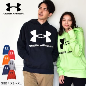 アンダーアーマー パーカー メンズ UA ライバル フリース ビッグ ロゴ ブラック 黒 UNDERARMOUR 1357093 ウエア トップス スエット スウ