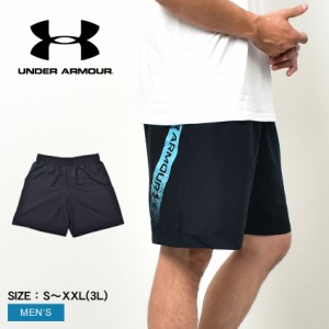 【ゆうパケット可】アンダーアーマー ハーフパンツ メンズ ウーブン グラフィック ショーツ ブラック 黒 UNDERARMOUR 1370388 パンツ ボ