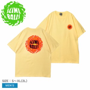 【ゆうパケット可】スライム ボールズ 半袖Tシャツ メンズ ロゴ フレイム ショートスリーブTシャツ イエロー 黄 SLIMEBALLS 44155446 SAN