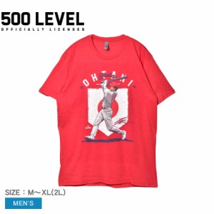 ファイブハンドレットレベル 半袖Tシャツ メンズ 大谷翔平 ロサンゼルス A カントリー フラグ WHT レッド 赤 500 LEVEL 0055-034-28 ウエ