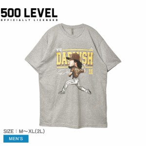 ファイブハンドレットレベル 半袖Tシャツ メンズ ダルビッシュ有 カートゥーン WHT グレー 500 LEVEL 0064-067-02 ウエア トップス 半袖 