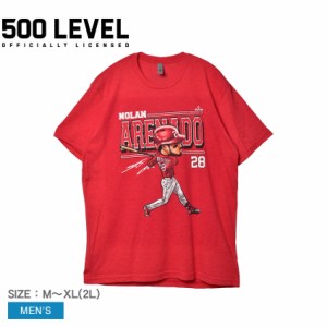 ファイブハンドレットレベル 半袖Tシャツ メンズ ノーラン・アレナド カートゥーン WHT レッド 赤 500 LEVEL 0066-052-08 ウエア トップ