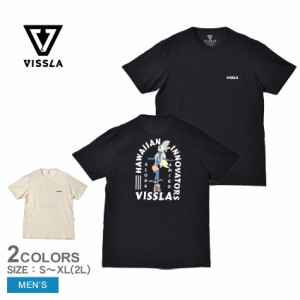【ゆうパケット可】 ヴィスラ 半袖Tシャツ メンズ リスキー オーガニックポケットTシャツ ブラック 黒 アイボリー ホワイト 白 VISSLA M4