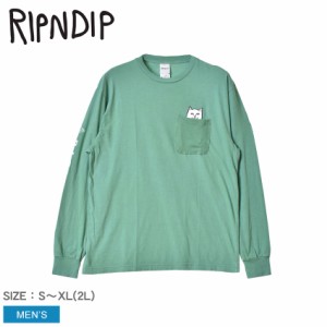 リップンディップ 長袖Tシャツ メンズ LORD NERMAL LONG SLEEVE グリーン 緑 RIPNDIP RND9055 ウエア トップス クルーネック ブランド ス