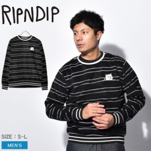 RIPNDIP フリース メンズ PEEKING NERMAL POLAR FLC CREW NECK ブラック 黒 リップンディップ RND4709 トップス ロング 長袖 ブランド お