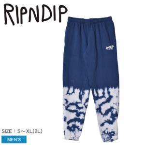 RIPNDIP ロングパンツ メンズ GREAT WAVE SWEAT PANT ブルー リップンディップ RNDSMU2116 ボトムス スウェット パンツ ズボン ロング タ