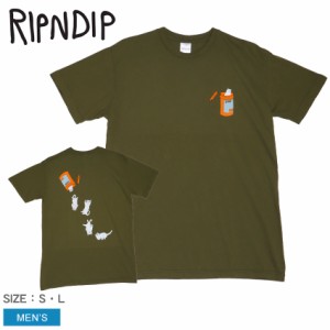 【ゆうパケット可】リップンディップ 半袖Tシャツ メンズ NERMAL PILLS TEE グリーン 緑 カーキ RIPNDIP RND9965 ウエア トップス クルー
