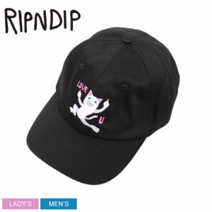 RIPNDIP 帽子 レディース メンズ LOVE U DAD HAT ブラック 黒 リップンディップ RND10003 ぼうし キャップ ブランド ストリート スケータ