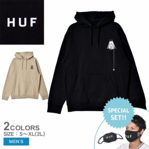 ハフ パーカー メンズ ディスカバー ナット プルオーバー フーディー ブラック 黒 ベージュ HUF PF00548 ウェア トップス プルオーバーパ