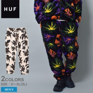 ハフ ボトムス メンズ LOWELL JACQUARD SHERPA PANT ブラック 黒 ホワイト 白 HUF PT00258 ロングパンツ フリースパンツ ボアパンツ 総柄