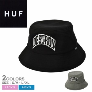 ハフ 帽子 レディース メンズ DESTROY REBUILD BUCKET HAT ブラック 黒 グレー HUF HT00670 ユニセックス バケハ ストリート カジュアル 