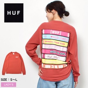 【ゆうパケット可】 ハフ 長袖Tシャツ レディース LOVE MIX L/S RELX TEE オレンジ レッド 赤 HUF WTS0068 ウエア トップス クルーネック