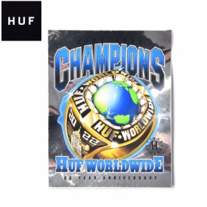 ハフ ステッカー ワールドワイド チャンピオン ステッカー ブルー 青 ブラック 黒 HUF AC00686 シール スーツケース パソコン PC ロゴ カ