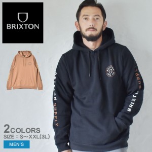 ブリクストン パーカー メンズ CREST HOOD ブラック 黒 ベージュ BRIXTON 22021 ウエア トップス プルオーバーパーカー スウェット スエ