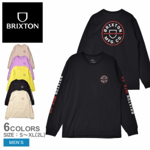 ブリクストン 長袖Tシャツ メンズ CREST L/S STT ブラック 黒 ベージュ パープル 紫 BRIXTON 16251 ウエア トップス 長袖 クルーネック 