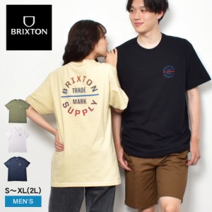 【ゆうパケット可】 ブリクストン 半袖Tシャツ メンズ ブラック 黒 ホワイト 白 BRIXTON 16410 ウエア 半袖 クルーネック プリント ワン