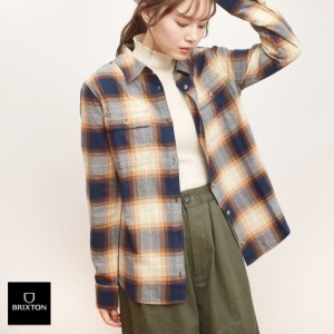 ブリクストン カジュアルシャツ レディース BOWERY W STT L/S FLANNEL ネイビー 紺 ベージュ オレンジ BRIXTON 01261 ウエア ネルシャツ 