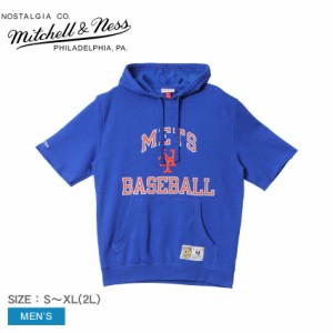 ミッチェルアンドネス パーカー メンズ ニューヨーク・メッツ ショートスリーブフーディー ブルー 青 MITCHELL ＆ NESS FPHD3398-NYMYYPP